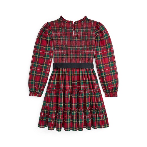 폴로 랄프로렌 Big Girls Plaid Smocked Cotton Jersey Dress