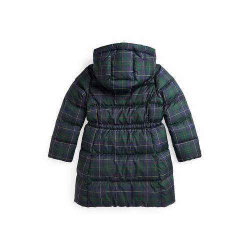 폴로 랄프로렌 Big Girls Plaid Down Hooded Long Jacket