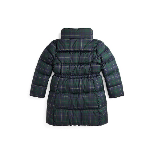 폴로 랄프로렌 Big Girls Plaid Down Hooded Long Jacket