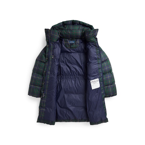 폴로 랄프로렌 Big Girls Plaid Down Hooded Long Jacket