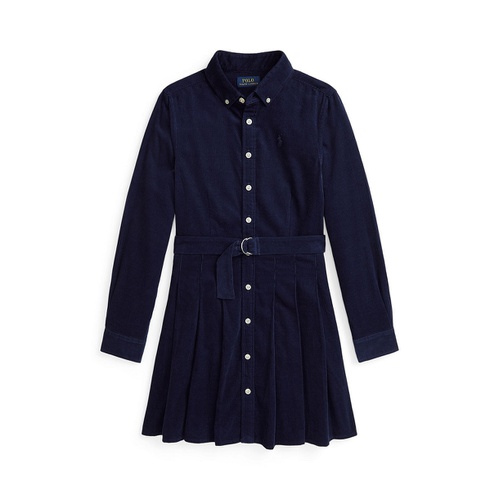 폴로 랄프로렌 Big Girls Belted Pleated Corduroy Shirtdress