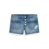 Big Girls Patchwork Cotton Denim Shorts