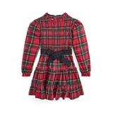 Toddler and Little Girls Plaid Smocked Cotton Jersey Dress