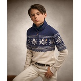 Big Boys Snowflake Double Knit Pullover Sweatshirt