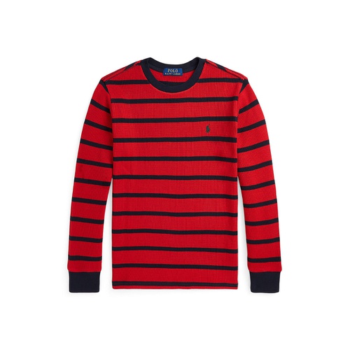 폴로 랄프로렌 Big Boys Striped Waffle Cotton Long Sleeve Tee