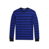 Big Boys Striped Waffle Cotton Long Sleeve Tee