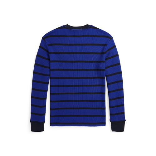 폴로 랄프로렌 Big Boys Striped Waffle Cotton Long Sleeve Tee