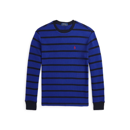 폴로 랄프로렌 Big Boys Striped Waffle Cotton Long Sleeve Tee