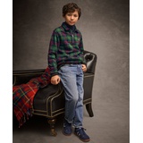 Big Boys Plaid Fleece Collared Sweatshirt