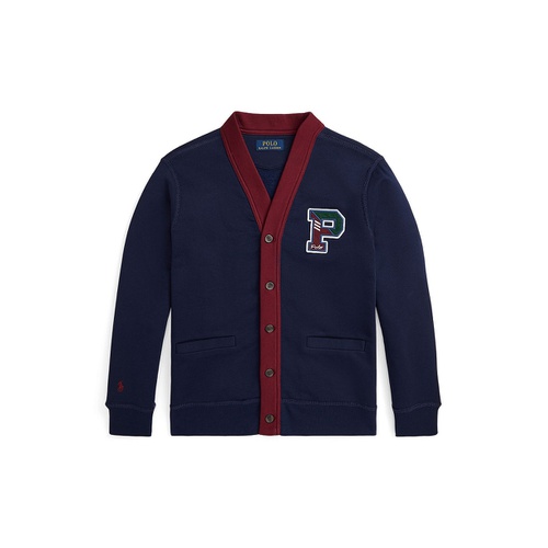 폴로 랄프로렌 Big Boys Fleece Letterman V Neck Cardigan Shirt