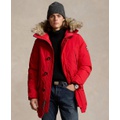 Mens Faux Fur Trim Down Hooded Coat