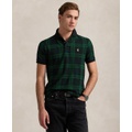 Mens Custom Slim Fit Plaid Mesh Polo Shirt