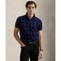 Mens Custom Slim Fit Plaid Mesh Polo Shirt