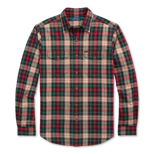 폴로 랄프로렌 Mens Classic Fit Plaid Brushed Oxford Shirt