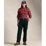 Mens Classic Fit Pleated Corduroy Pants