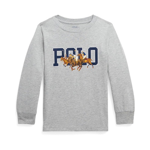 폴로 랄프로렌 Polo Ralph Lauren Kids Triple-Pony Logo Cotton Long Sleeve Tee (Toddler/Little Kids)