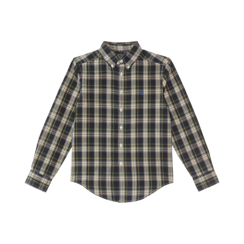 폴로 랄프로렌 Polo Ralph Lauren Kids Plaid Brushed Cotton Oxford Shirt (Big Kids)