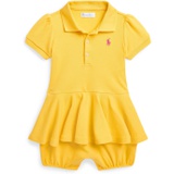 Polo Ralph Lauren Kids Stretch Mesh Peplum Polo Shortall (Infant)