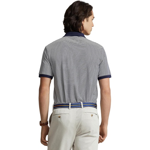 폴로 랄프로렌 Mens Polo Ralph Lauren Custom Slim Fit Striped Soft Cotton Polo Shirt
