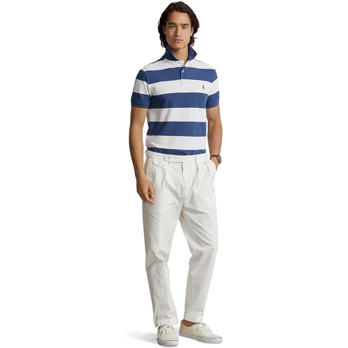폴로 랄프로렌 Mens Polo Ralph Lauren Classic Fit Striped Mesh Polo Short Sleeve Shirt