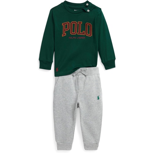 폴로 랄프로렌 Polo Ralph Lauren Kids Logo Jersey Tee & Fleece Jogger Pants Set (Infant)