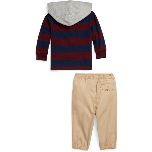 폴로 랄프로렌 Polo Ralph Lauren Kids Cotton Hooded Rugby Shirt & Pants Set (Infant)