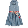 Polo Ralph Lauren Kids Belted Indigo Chambray Shirtdress (Toddler)