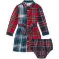 Polo Ralph Lauren Kids Plaid Cotton Fun Shirtdress & Bloomer (Infant)