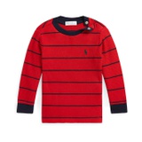 Polo Ralph Lauren Kids Striped Waffle Cotton Long Sleeve Tee (Infant)