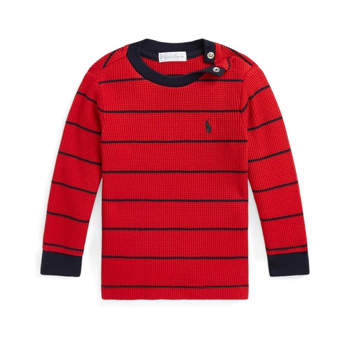 폴로 랄프로렌 Polo Ralph Lauren Kids Striped Waffle Cotton Long Sleeve Tee (Infant)