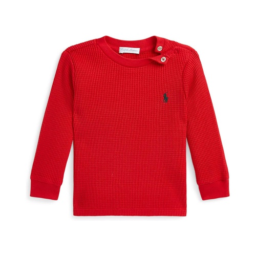 폴로 랄프로렌 Polo Ralph Lauren Kids Waffle-Knit Cotton Long Sleeve Tee (Infant)