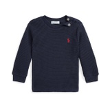 Polo Ralph Lauren Kids Waffle-Knit Cotton Long Sleeve Tee (Infant)