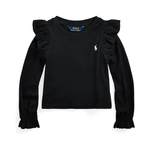 폴로 랄프로렌 Polo Ralph Lauren Kids Ruffled Cotton-Modal Long Sleeve Top (Toddler/Little Kid)