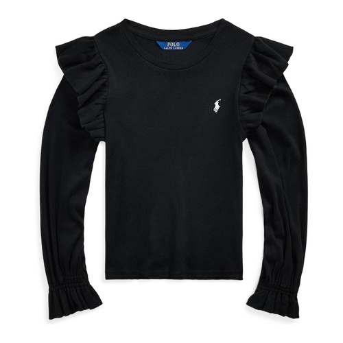 폴로 랄프로렌 Polo Ralph Lauren Kids Ruffled Cotton-Modal Long-Sleeve Top (Big Kid)