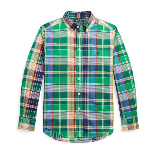 폴로 랄프로렌 Polo Ralph Lauren Kids Plaid Cotton Poplin Shirt (Big Kids)