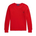 Polo Ralph Lauren Kids Waffle-Knit Cotton Long Sleeve Tee (Toddler/Little Kids)