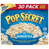 Pop Secret Home Style Popcorn, 30 Count, 3 Ounce Bags