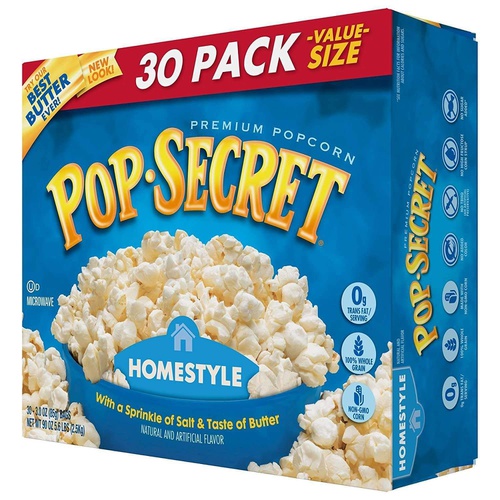  Pop Secret Home Style Popcorn, 30 Count, 3 Ounce Bags