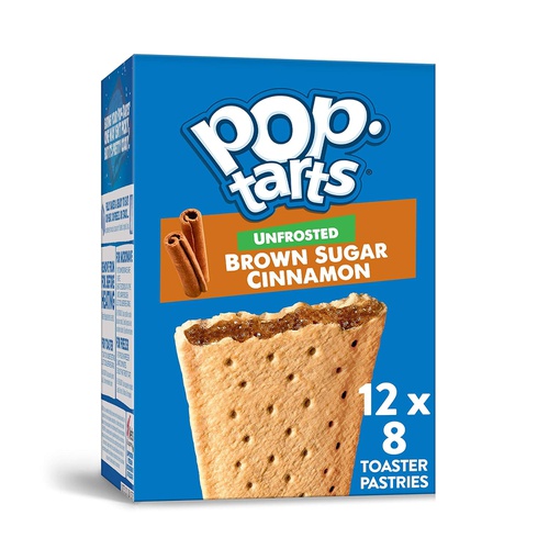  Pop-Tarts, Breakfast Toaster Pastries, Unfrosted Brown Sugar Cinnamon, Proudly Baked in the USA, 13.5oz Box (Pack of 12)