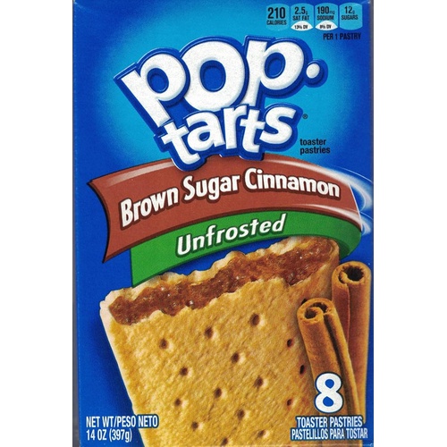  Variety Bundle of 3 Boxes Unfrosted Pop Tarts: Flavors are Blueberry, Brown Sugar Cinnamon, and Strawberry,