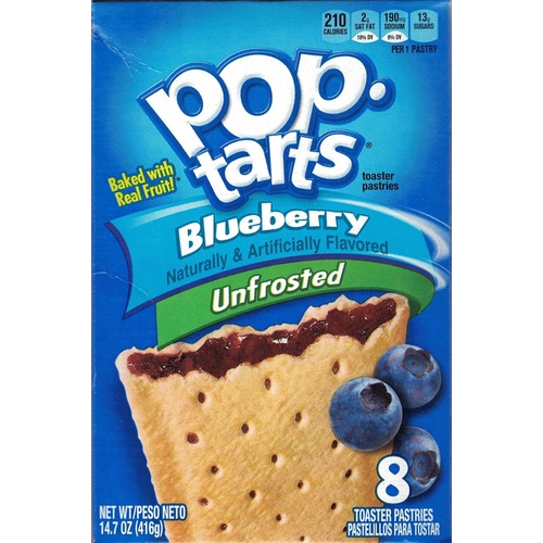  Variety Bundle of 3 Boxes Unfrosted Pop Tarts: Flavors are Blueberry, Brown Sugar Cinnamon, and Strawberry,