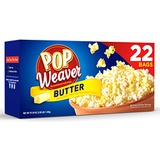 Pop Weaver Microwave Popcorn, Butter, 2.17oz Bag, 22/Box