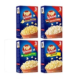 Pop Weaver Microwave Popcorn Variety Pack - 1 Box Each (3 Bags Each) of Light Butter, Butter, Extra Butter and Kettle Corn - 4 Boxes Total (12 Bags Total)