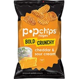 Popchips Potato Chips Ridges Cheddar & Sour Cream 5 oz Bags (Pack of 12)