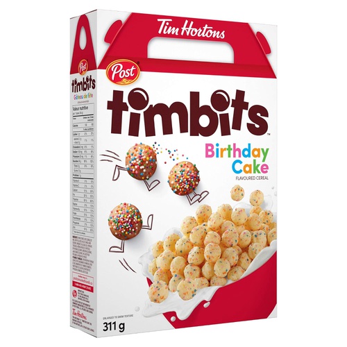  Post Tim Hortons Timbits Birthday Cake Flavored Cereal 311 grams One Box Imported