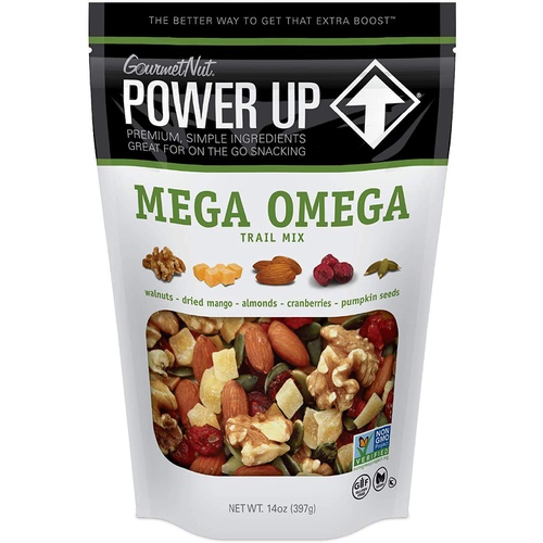  Power Up Trail Mix Gourmet Nut Bag, Mega Omega, 14 Ounce