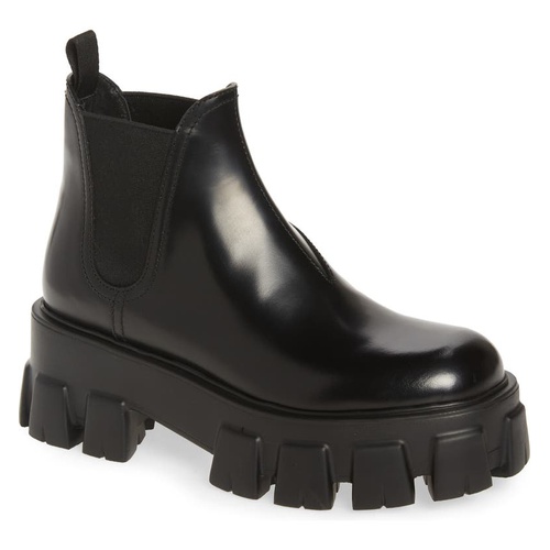 프라다 Prada Monolith Lug Sole Chelsea Boot_NERO