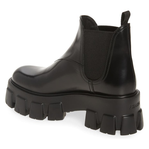 프라다 Prada Monolith Lug Sole Chelsea Boot_NERO