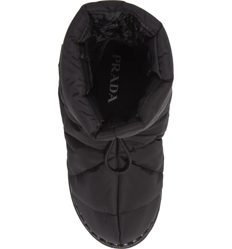 프라다 Prada Blow Drawcord Slipper Bootie_NERO