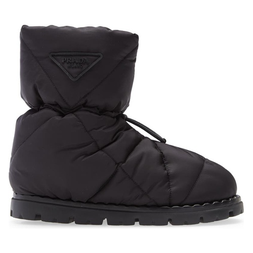 프라다 Prada Blow Drawcord Slipper Bootie_NERO